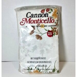 Vintage Canon Monticello Standard Pillowcases "Whispering Flowers" Unopened New‎